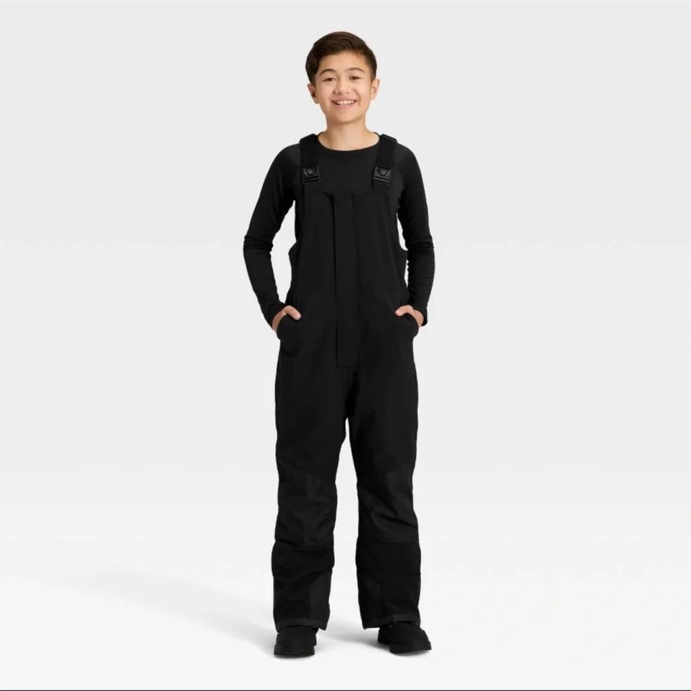 Kids/boys Waterproof Snow Bib - All in Motion Sz Medium 8 Black